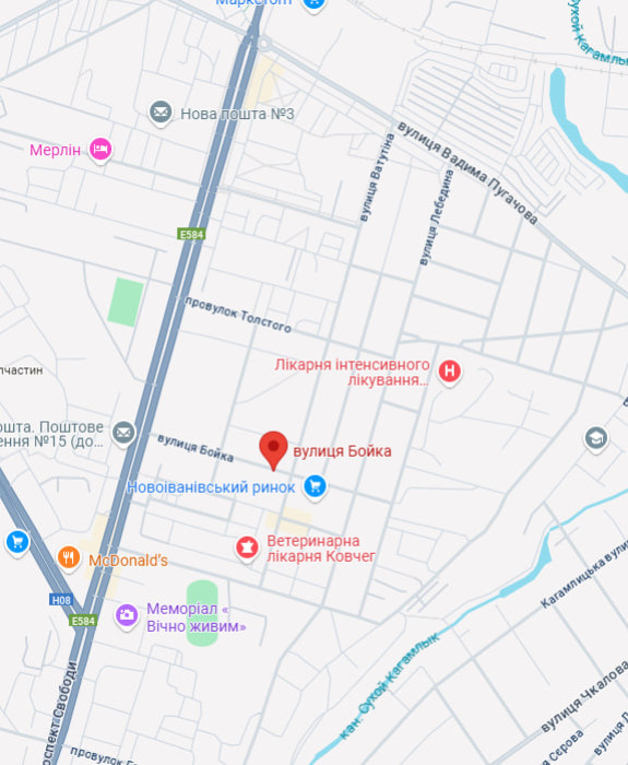 Дома по адресу Кременчуг улица Вадима Бойка