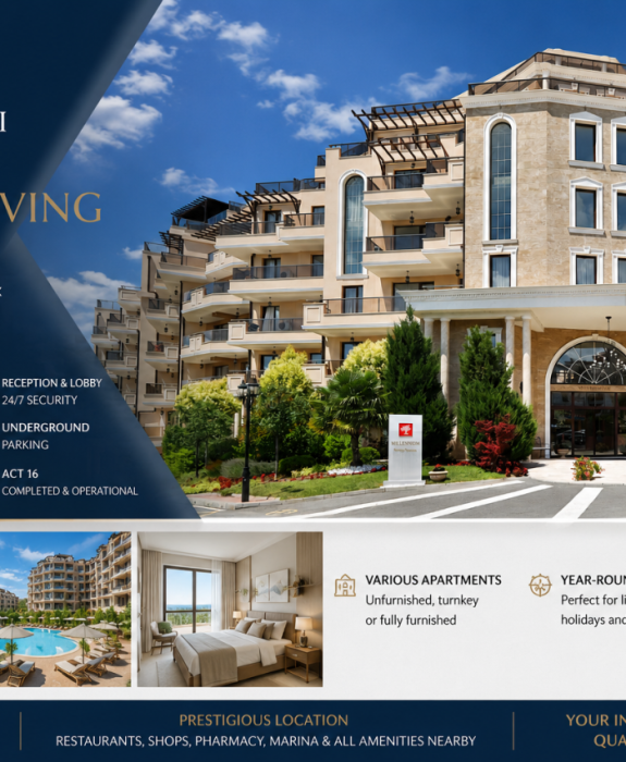 1-комнатная квартира 76м² в новом жилом комплексе Grand Millennium, Болгария, Варна