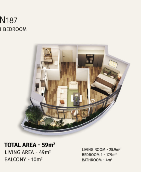 Продажа Апартаментов 66 кв.м. в Грузии Windham Garden