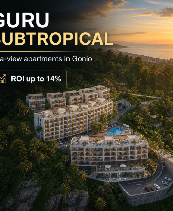 2-комнатная квартира 58 м² в новом жилом комплексе GURU Subtropical, Грузия, Батуми