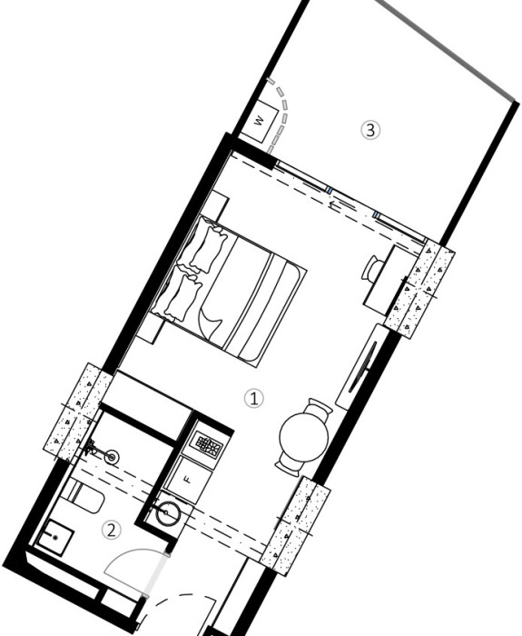 Студия 40 м² с балконом и прямым видом на море в ЖК Montemar, Гонио