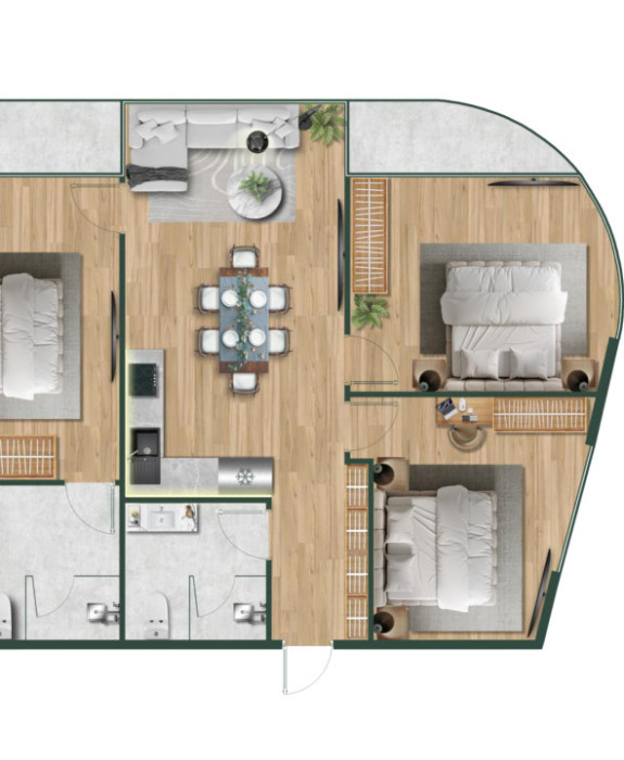 3-комнатная квартира 95,95 м² Atrium Andaman City на Пхукете Таиланд