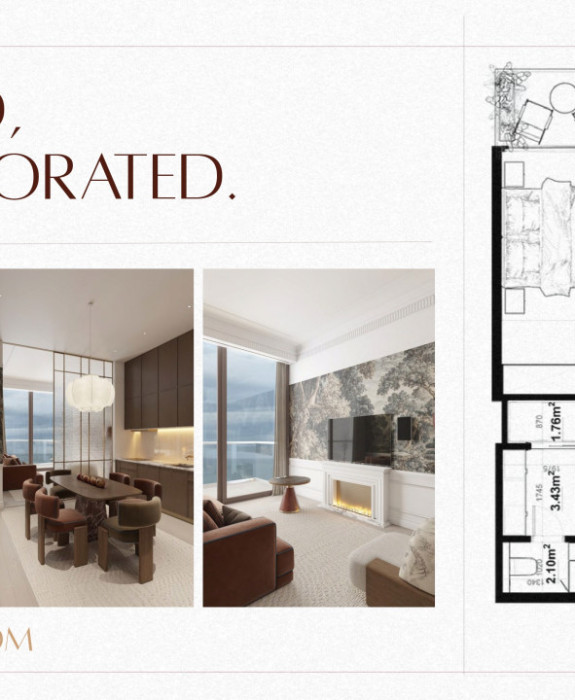Продажа 1 комн апартаментов 40 м² в новом ЖК Grand Millennium возле моря, Грузия, Кобулети