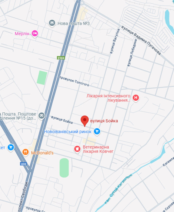 Дома по адресу Кременчуг улица Вадима Бойко