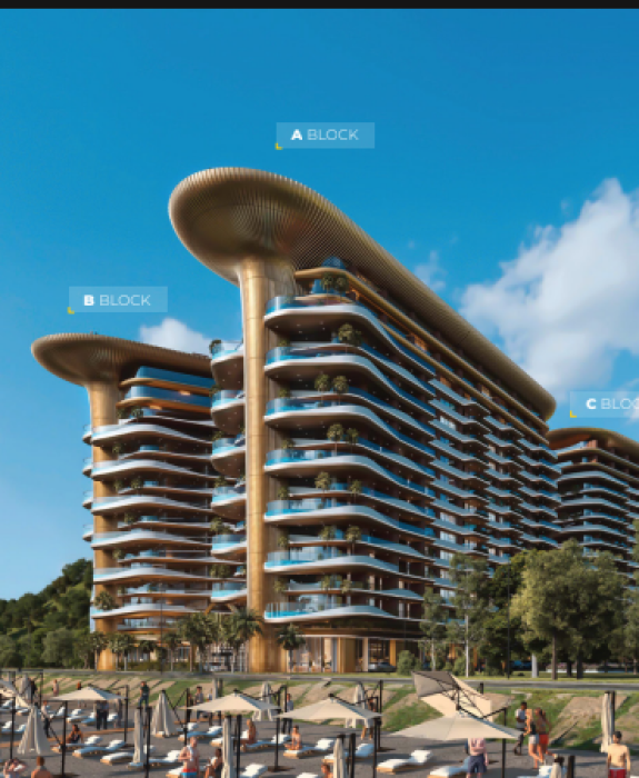 Студия 39 м² с балконом и прямым видом на море в ЖК Montemar, Гонио